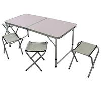 BAKAJI Tavolo Camper Campeggio Picnic Alluminio Pieghevole a valigetta per spiaggia o giardino (120 x 60cm)