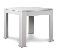 BAKAJI Tavolo Quadrato Allungabile 90x90 cm, Apertura a Libro, Design Moderno Ribaltabile, Apribile 4-8 Posti, Ideale per Sala Pranzo, Soggiorno, Cucina, Arredamento Interno (Bianco Frassinato)