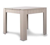 BAKAJI Tavolo Quadrato Allungabile 90x90 cm, Apertura a Libro, Design Moderno Ribaltabile, Apribile 4-8 Posti, Ideale per Sala Pranzo, Soggiorno, Cucina, Arredamento Interno (Tortora)