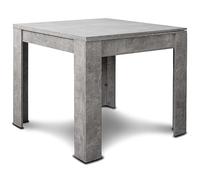 BAKAJI Tavolo Quadrato Allungabile 90x90 cm, Apertura a Libro, Design Moderno Ribaltabile, Apribile 4-8 Posti, Ideale per Sala Pranzo, Soggiorno, Cucina, Arredamento Interno (Grigio Cemento)
