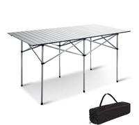 Tavolo Arrotolabile in Alluminio 70 X 140 x 70 Picnic Campeggio Giardino Casa