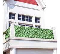 BAKAJI Telo Copertura Frangivista Frangivento per Ringhiera Protezione Balcone Dimensione 600 x 90 cm in Tessuto PVC Aggancio ad Occhielli Corda 24mt Inclusa (Edera)