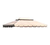 Bakaji Telo di Copertura per Gazebo 3x4 Mt colore Beige con Ribalta con Tetto Camino Antivento Telo Impermeabile Antipioggia Doppio Strato Poliestere e PVC, copertura per Gazebo da Giardino Royal