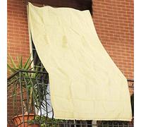 BAKAJI Tenda da Sole Telo Parasole in HDPE Resistente Protezione UV 90% per Balcone e Veranda con Anelli di Aggancio Beige (280 x 295 cm)