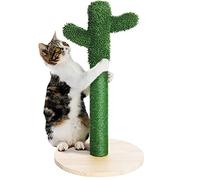 BAKAJI Tiragraffi Graffiatoio Cactus Albero Forma Pianta per Gatti Animali Felini Colore Verde con Fiore Interattivo per Unghie Antigraffio Giocattolo Stabile Resistente Robusto Corda in Canapa
