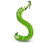 BAKAJI Tubo Estensibile da Giardino Terrazzo Pompa d' Irrigazione a Spirale Salvaspazio Lunghezza Massima 15mt con Accessori Verde