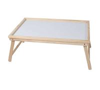 BAKAJI Vassoio per Colazione a Letto in Legno e Plastica, Tavolino Richiudibile Colore Bianco e Rovere, Supporto Ideale per Divano, Sedia, con Gambe Pieghevoli, Salvaspazio Dimensioni 50 x 30 x 20 cm