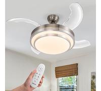 BAKAJI Ventilatore a Soffitto Colore Silver Con Pale scomparsa, Struttura In Met