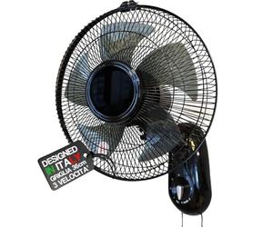 BAKAJI Ventilatore da Parete con Griglia da 36 cm e 3 Livelli di Velocità Selezionabili, Raffrescatore a Muro con 5 Pale in Polipropilene, 65 Watt di Potenza con Oscillazione Laterale Automatica