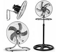 BAKAJI Ventilatore Manila 3 in 1 con Pale in Acciaio, Utilizzabile a Piantana Indipendente, Muro e Parete, Tavolo da Appoggio, Flusso d'Aria Potente, 3 Velocità Selezionabili, Silenzioso