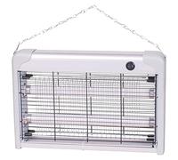 BAKAJI Zanzariera Elettrica 20W Slim Salvaspazio Anti Zanzare Mosche 2 Lampade 10W UV LED Elettroinsetticida Antizanzare con Catena e Piedini Dimensione 39 x 26 x 6 cm (20 Watt)
