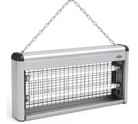 Bakaji Zanzariera Elettrica Anti Zanzare Mosche 2 Lampade UV Elettroinsetticida Slim Antizanzare con Catena per Parete Soffitto e Piedini Antiscivolo Struttura in Alluminio (40 Watt)