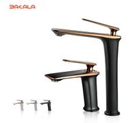 BAKALA Rubinetti per lavabo di lusso in oro nero rosa Rubinetto bianco moderno Rubinetti per lavabo di lusso per bagno Miscelatore per lavabo acqua calda fredda black-rose gold