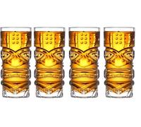 BAKAMITAYI Set di 4 bicchieri in vetro per Tiki, perfetti per Mai Tai, cocktail esotici zombie, bevande tropicali, Tiki bar, bicchieri professionali per feste hawaiane