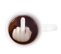 BAKAMITAYI Tazza da caffè con dito medio con divertente dito medio 3D dentro la tua, regalo per la famiglia, per il miglior pesce d'aprile, San Valentino, regalo di compleanno (bianco, nero, 300 ml)