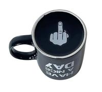 BAKAMITAYI Tazza da caffè con dito medio con divertente dito medio 3D dentro la tua, regalo per la famiglia, per il miglior pesce d'aprile, San Valentino, regalo di compleanno (bianco, nero, 300 ml)