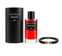 Bakara - Cofanetto Eau de Parfum 50 ml + bracciale diffusore in pietra lavica in omaggio - profumo unisex a lunga durata - collezione autentica Paris - alta diffusione e tenuta prolungata - Made in