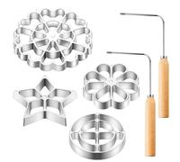 Bake Like a Pro Set di stampi in ferro per rosette 6 pezzi con maniglie facili d