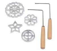 Bake Like a Pro Set di stampi in ferro per rosette 6 pezzi con maniglie facili d