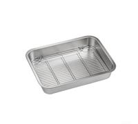 Bake Like a Pro - Vassoio in acciaio inox di alta qualità e combinazione di griglia di raffreddamento multifunzione (26 x 20 x 5 cm)