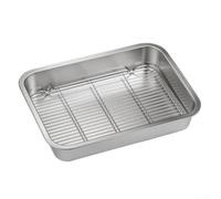 Bake Like a Pro - Vassoio in acciaio inox di alta qualità e griglia di raffreddamento multifunzione (40 x 30 x 5 cm)