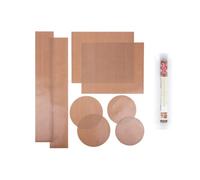 Bake-O-Glide Essential - Set da forno - 4 cerchi pretagliati, 2 fodere da parete per torta, 2 fogli piatti da forno, marrone