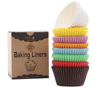 BakeChoice Pirottini per Muffin in Carta 200 pezzi Multicolore Pirottini Cupcake per Cottura Dolce al Forno,Antiaderenti per Uso Alimentare in Pergamena per Festa Compleanno Ristorante Pasticceria