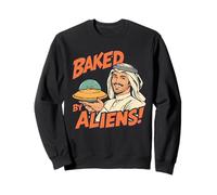 Baked by Aliens - Funny Retro Sci-Fi Vintage UFO Humor Felpa