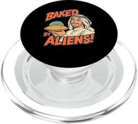 Baked by Aliens - Funny Retro Sci-Fi vintage UFO humor PopSockets PopGrip per MagSafe