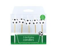 Baked With Love Candele per torte a tema calcio, decorazioni per cupcake, candele per cupcake, confezione da 5 candele