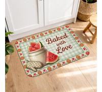 Baked with Love - Tappetini da cucina per pavimento, stile vintage rustico, imbottiti, comodi, lavabili, decorativi, per lavelli da cucina e lavanderia, 50 x 78 cm