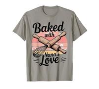 Baked with Nana's Love Rolling Pin Frusta Design Maglietta