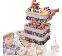 BAKENLON Scatole Plastica con Coperchio per Lego,3 Strati Trasparenti Cameretta Bambino Scomparti Giocattoli Organizer,Mattoncini Contenitore Giochi Bambini per lego classic scatola (Giallo)