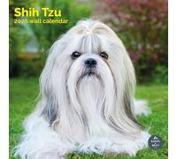 Baker and Bray Shih Tzu Calendario 2025, grande calendario da parete quadrato con adesivi organizzativi, 16 mesi, calendario Shih Tzu regalo cane