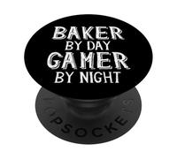 Baker By Day Gamer By Night Funny Local Pastry Bakery Owner PopSockets PopGrip Adesivo