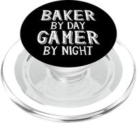 Baker By Day Gamer By Night Funny Local Pastry Bakery Owner PopSockets PopGrip per MagSafe