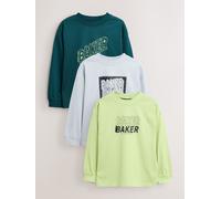 Baker by Ted Baker Baker by Ted Baker 3 Confezione di magliette grafiche a maniche lunghe 9298cm verde