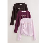 Baker by Ted Baker Baker by Ted Baker 3 Confezione di top asimmetrici a coste a maniche lunghe 152158cm rosa