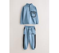Baker by Ted Baker Baker by Ted Baker - Felpa con zip a imbuto e Joggers Set 98104cm blu