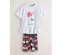 Baker by Ted Baker Completo da ciclismo con t-shirt peplum e pantaloncini floreali di Baker by Ted Baker 2 Piece Set 8692cm Bianco