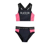 BAKER BY TED BAKER Ragazza Set 2 Pezzi Bikini Nero a Blocchi di Colore Nero 10 Anni