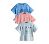 BAKER BY TED BAKER Ragazzo Confezione da 3 T-Shirt Blue/Grey/Orange 9 Anni
