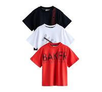 BAKER BY TED BAKER Ragazzo Confezione da 3 T-Shirt Red/Black/White 8 Anni