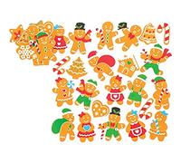 Baker Ross Adesivi in Gommapiuma con Omini di Pan di Zenzero (confezione da 120) Artigianato e progetti artistici natalizi per bambini , cartoline, biglietti, regalini e decorazioni.