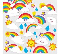 Baker Ross AF399 Coloratissimi Adesivi in Gommapiuma a tema Arcobaleno per Bambini, Ideali per Decorare Bigliettini, Creazioni Fai Da Te e Collage (confezione da 120)