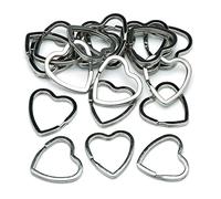 Baker Ross Anelli a forma di cuore (confezione da 20) - Anelli in metallo, perfetti per essere attaccati a portachiavi