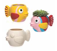 Baker Ross AR523 Vasetti in Ceramica a Forma di Pesciolini per Bambini, da Dipingere e Decorare - Set per Creazioni in Porcellana per Bimbi (Scatola da 2)