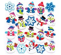 Baker Ross Ar685 Adesivi in Gommapiuma con Pupazzi di Neve (Confezione da 120)- Artigianato e Progetti Artistici Natalizi per Bambini, Cartoline, Biglietti, Regalini e Decorazioni