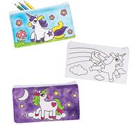 Baker Ross AT722 Custodie per Matite in Tessuto Unicorno, per progetti di artigianato artistico per bambini (confezione da 4), assortiti