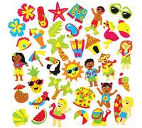 Baker Ross Adesivi AT738 Spiaggia Tropicale per artigianato per bambini - confezione 120 assortiti